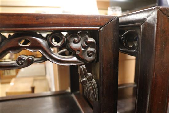Two Chinese hardwood tables W.45cm and 41cm
